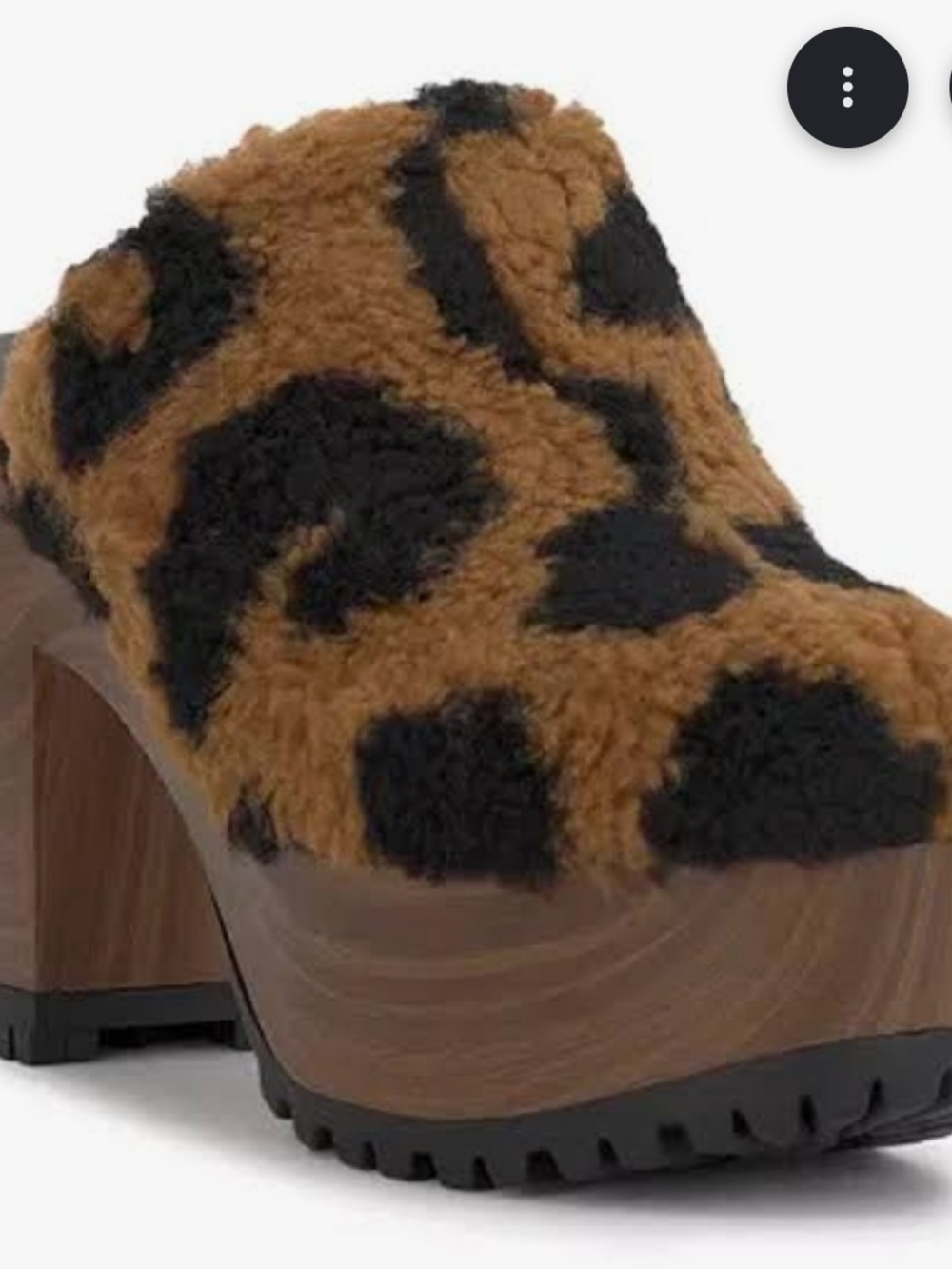 Jessica Simpson Faux Fur Leopard Clog in Brown and Black
